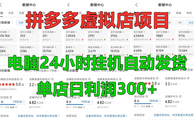 拼多多虚拟店项目,电脑挂机自动发货