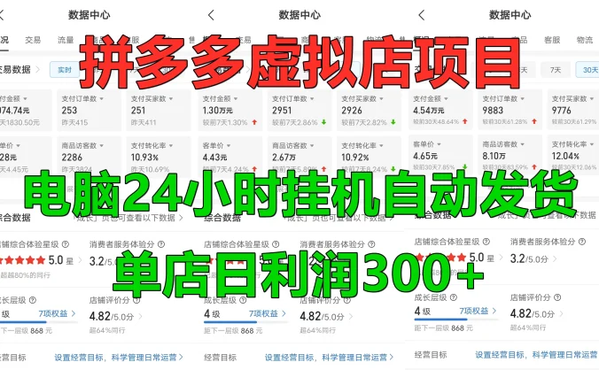 拼多多虚拟店项目,电脑挂机自动发货