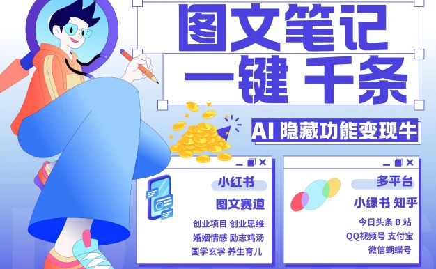 小红书小绿书,AI秒生图文一键千条,轻松变现3W+