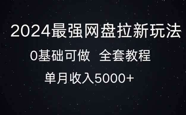 2024最强网盘拉新玩法,详细解析,0基础可做,单月收入5000+