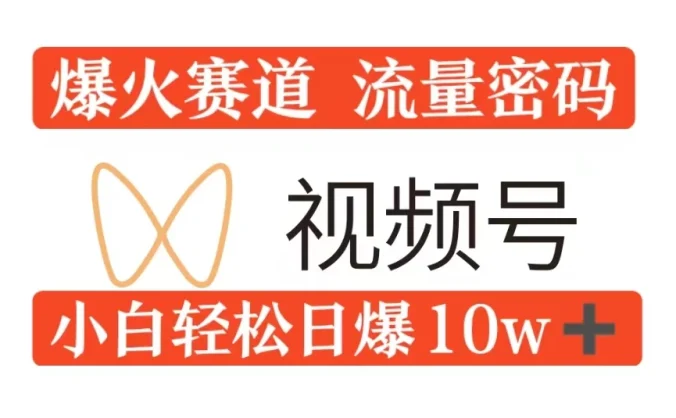 0粉在视频号爆火赛道流量密码，模式全方位，小白轻松日爆10w+流量