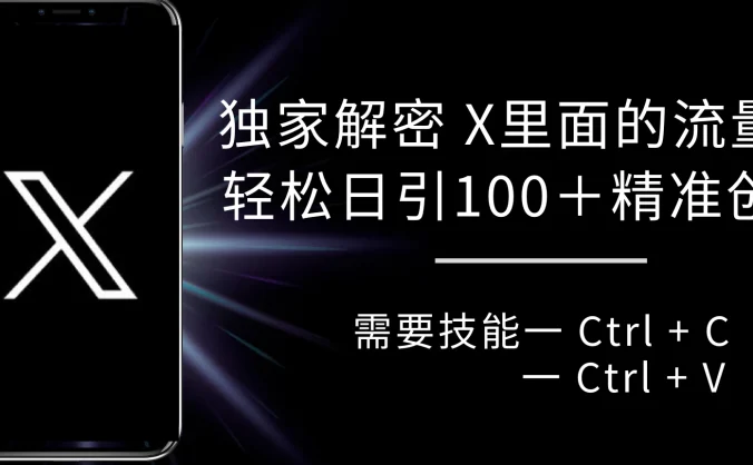 独家解密 X 里面的流量密码，复制粘贴，轻松日引100+
