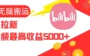 视频无脑搬运B站网盘拉新，单视频最高收益5000+