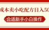 零成本售卖小吃配方，日入500+，适合新手小白操作