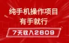 纯手机操作的小项目，有手就能做，7天收入2609+实操教程
