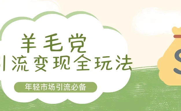 羊毛党引流变现全玩法,玩法完全绿色,流量非常猛