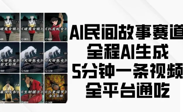 AI民间故事赛道,全程AI生成5分钟一条视频,全平台通吃