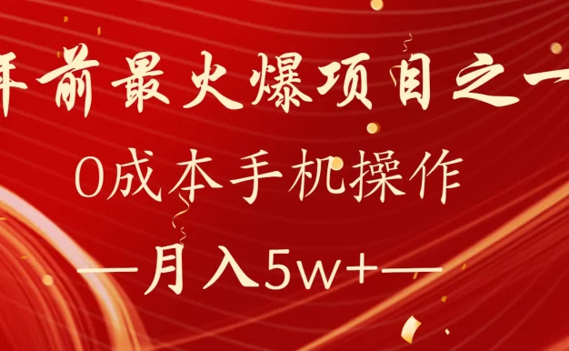 最赚钱火爆项目，月入几万，一个过个肥年的项目！