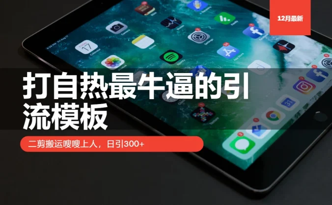 打自热最牛逼的引流模板,二剪搬运嗖嗖上人,日引300+