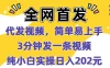 全网首发：代发视频，简单易上手，3分钟发一条视频，纯小白实操日入202元