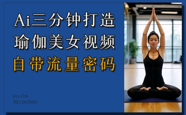 AI三分钟打造瑜伽美女视频，自带流量密码