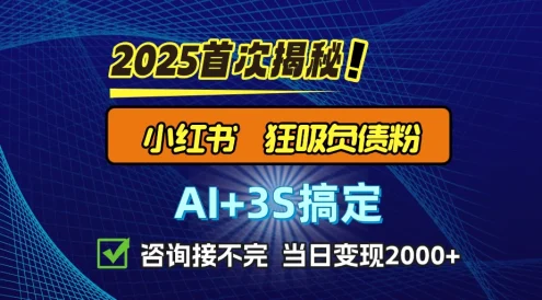 引流天花板：最新小红书狂吸负债粉思路，咨询接不断，日入2000+