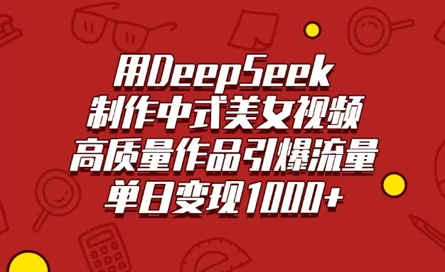 用DeepSeek制作中式美女视频，高质量作品引爆流量，单日变现1000+