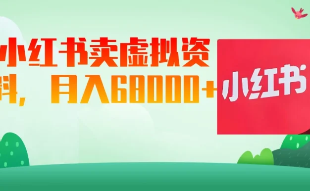 小红书虚拟资料,月入68000(已证实)
