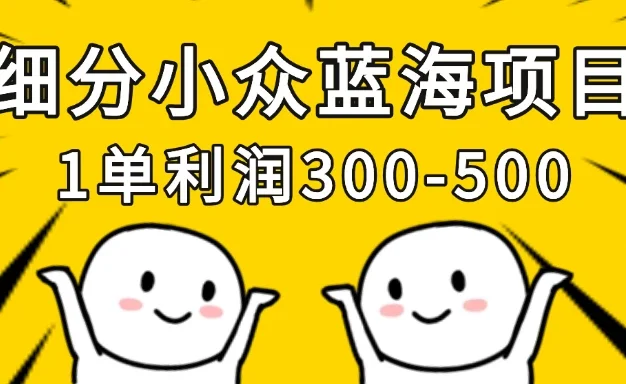 细分小众蓝海项目,一单利润300-500,每月收入稳定4w+