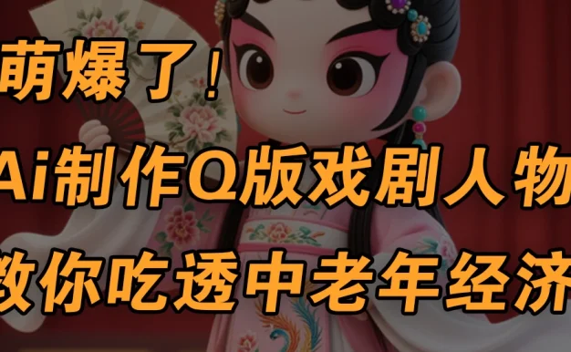 用Ai制作Q版戏剧人物,手把手教你吃透中老年经济,5分钟一个成品,多渠道变现