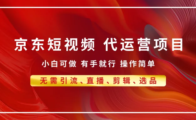 京东带货代运营,普通人翻身逆袭项目,小白有手就行,月入8000+