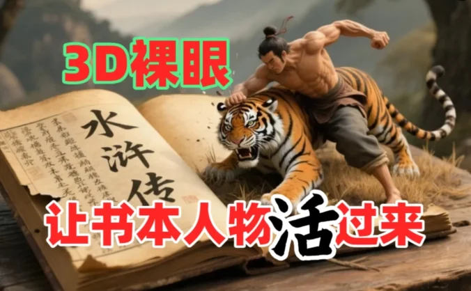 书本人物裸眼3D视频，一条视频收益过千，保姆级教程
