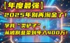 【年度最强】2025年别再淘金了！学我“卖铲子”，从被割韭菜到年入400万！