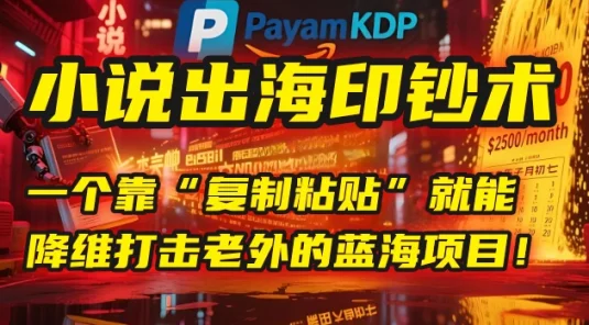 💰 小说出海印钞术：一个靠“复制粘贴”就能降维打击老外的蓝海项目！