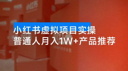小红书虚拟项目实操指南,普通人月入 1w+ 产品推荐,直接抄