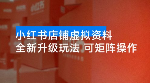小红书店铺虚拟资料:全新升级玩法,可矩阵操作,单日稳定变现300+