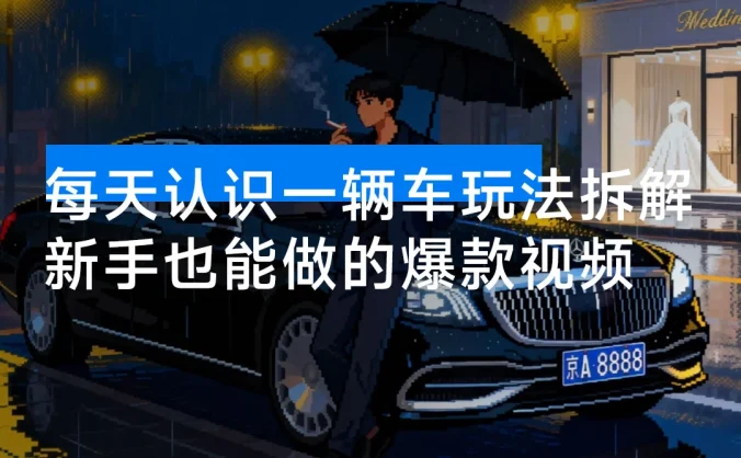 77 个作品涨粉 25 万,每天认识一辆车玩法拆解,只需搞定两组提示词,新手也能做的爆款视频