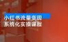 小红书流量变现系统化实操课程，0 到 1 打造爆款 IP，光速起号，月入过万