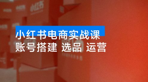 小红书电商实战课:账号搭建,选品测款,流量运营,实操月利润 3 万+