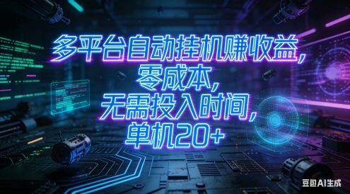 多平台自动挂机赚收益，零成本，无需投入时间，单机 20+