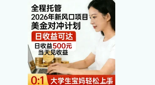 2026 年新风口项目美金对冲计划！大学生宝妈轻松入手
