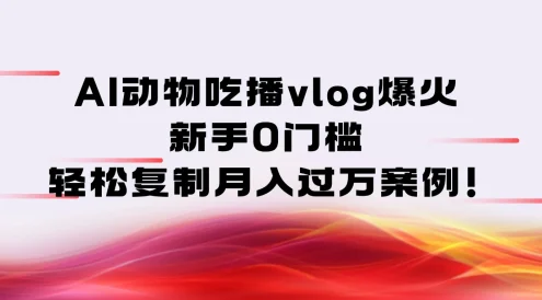 AI 动物吃播 vlog 爆火：新手 0 门槛，轻松复制月入过万案例！