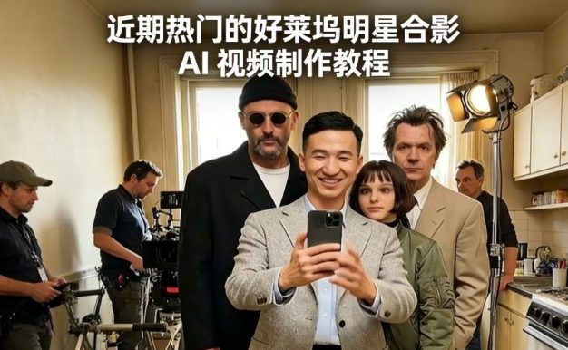 近期热门的好莱坞明星合影 AI 视频制作教程
