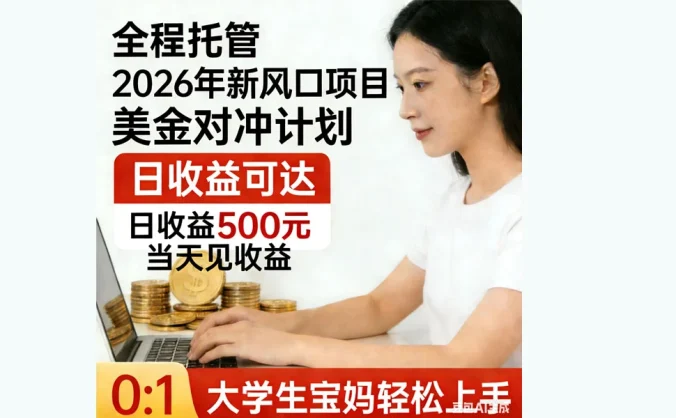 2026 年新风口项目美金对冲计划！大学生宝妈轻松入手