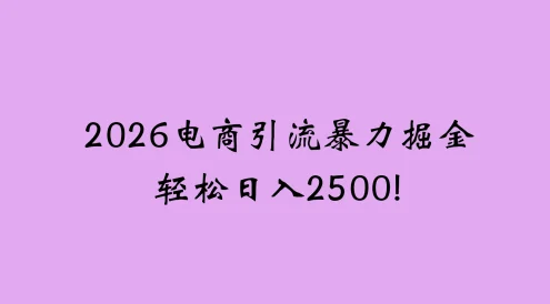 2026 电商引流新玩法，日引 200 创业粉