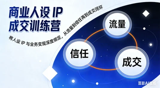 商业人设 IP 成交训练营：将人设 IP 与业务变现深度绑定，从流量到信任再到成交闭环