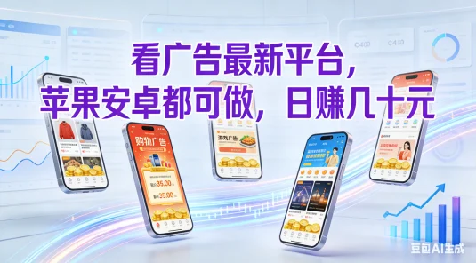 看广告最新平台，苹果安卓都可做，日赚几十元