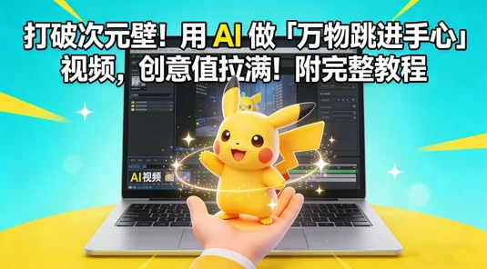 打破次元壁！用 AI 做「万物跳进手心」视频，创意值拉满！附完整教程