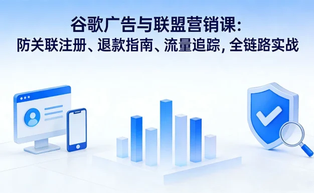 谷歌广告与联盟营销课：防关联注册、退款指南、流量追踪，全链路实战