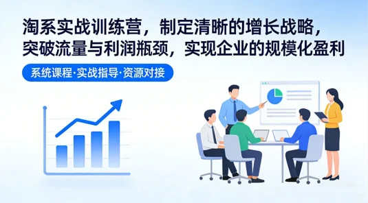 淘系实战训练营，制定清晰的增长战略，突破流量与利润瓶颈，实现企业的规模化盈利