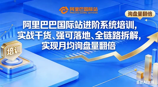 阿里巴巴国际站进阶系统培训，实战干货、强可落地、全链路拆解，实现月均询盘量翻倍